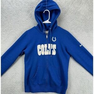 Indianapolis Colts NFL Hoodie Jacket Womens Medium Blue Full Zip Drawstring Nike